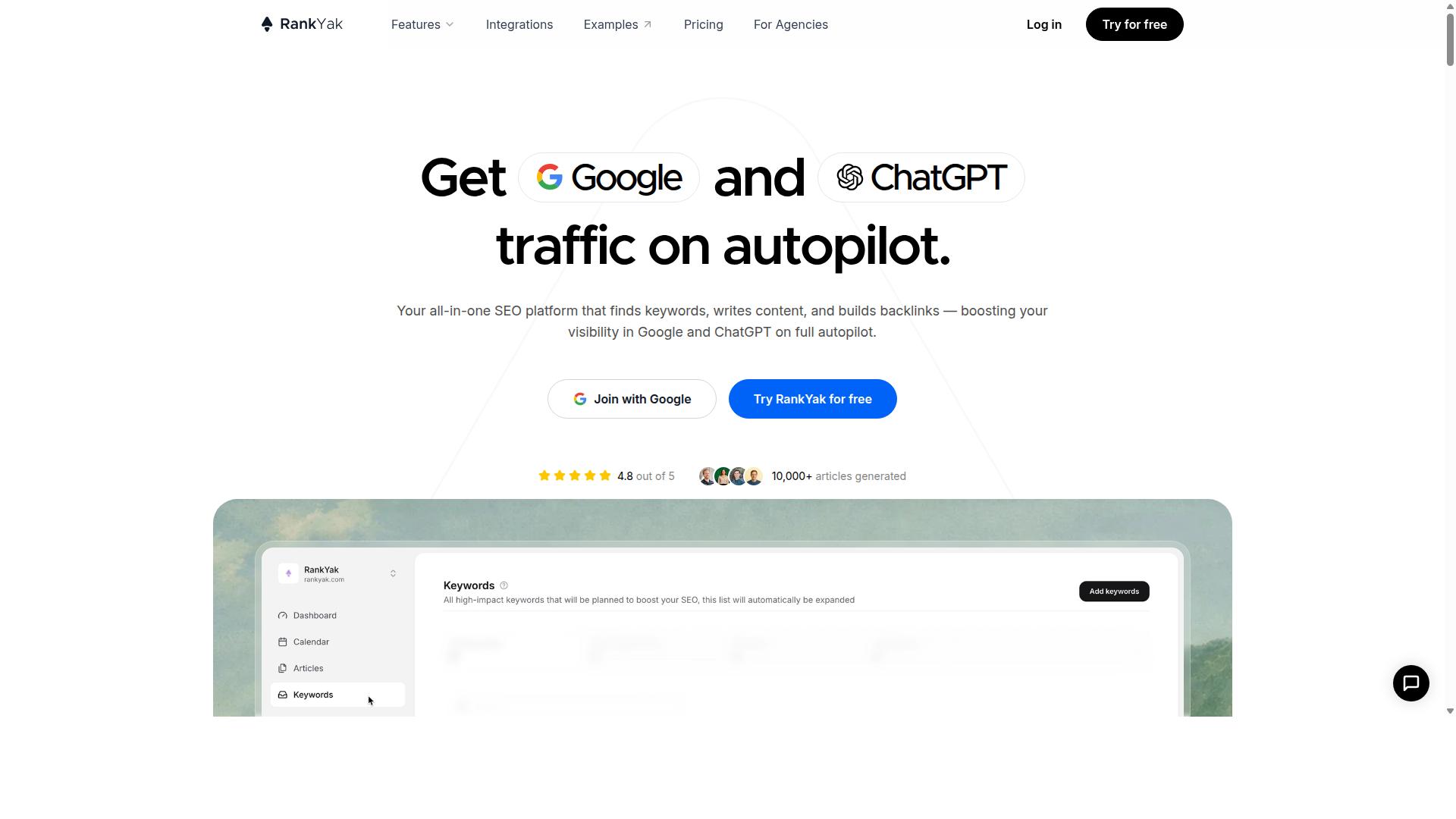 RankYak website